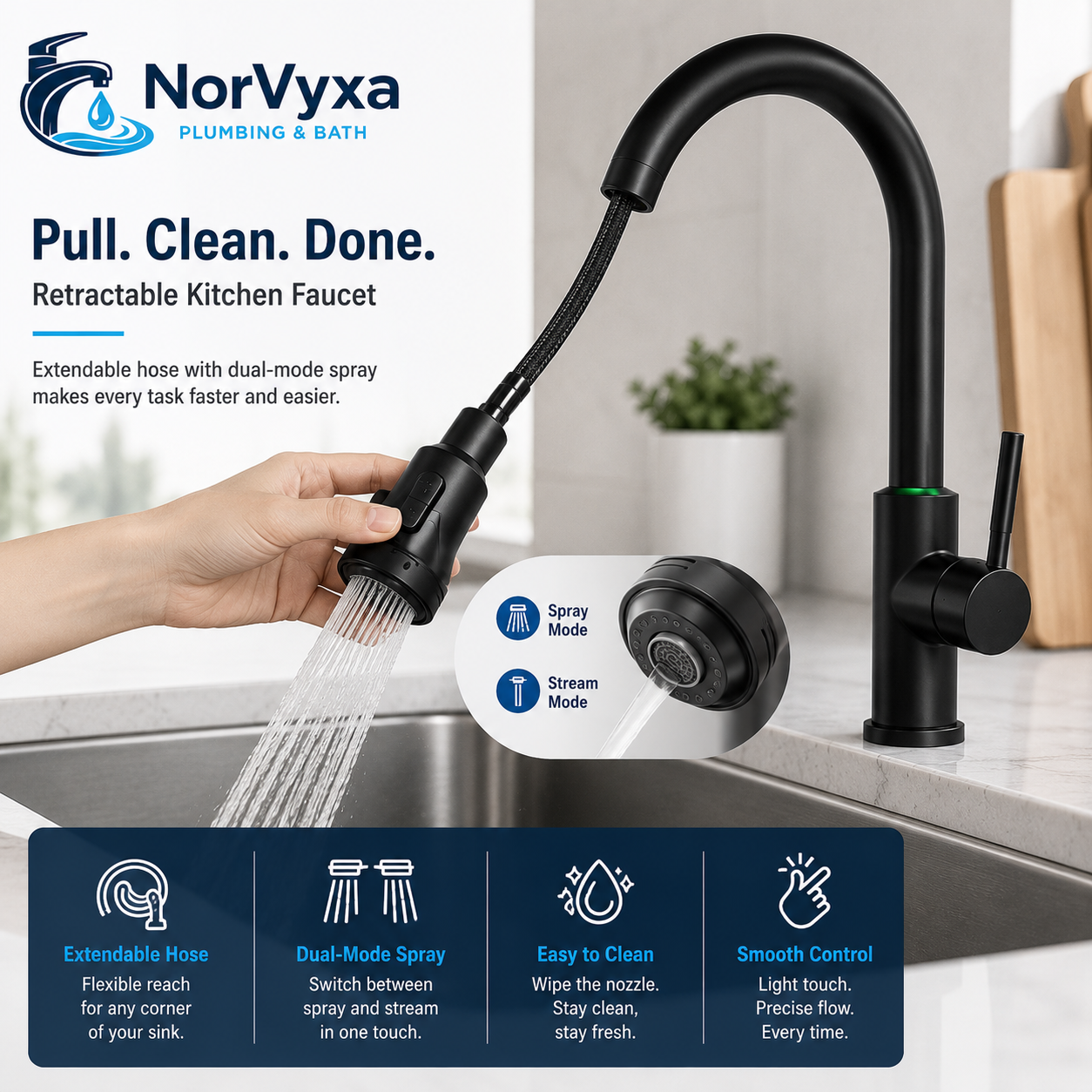 AquaReach 1440° Flexible Kitchen Faucet Extender