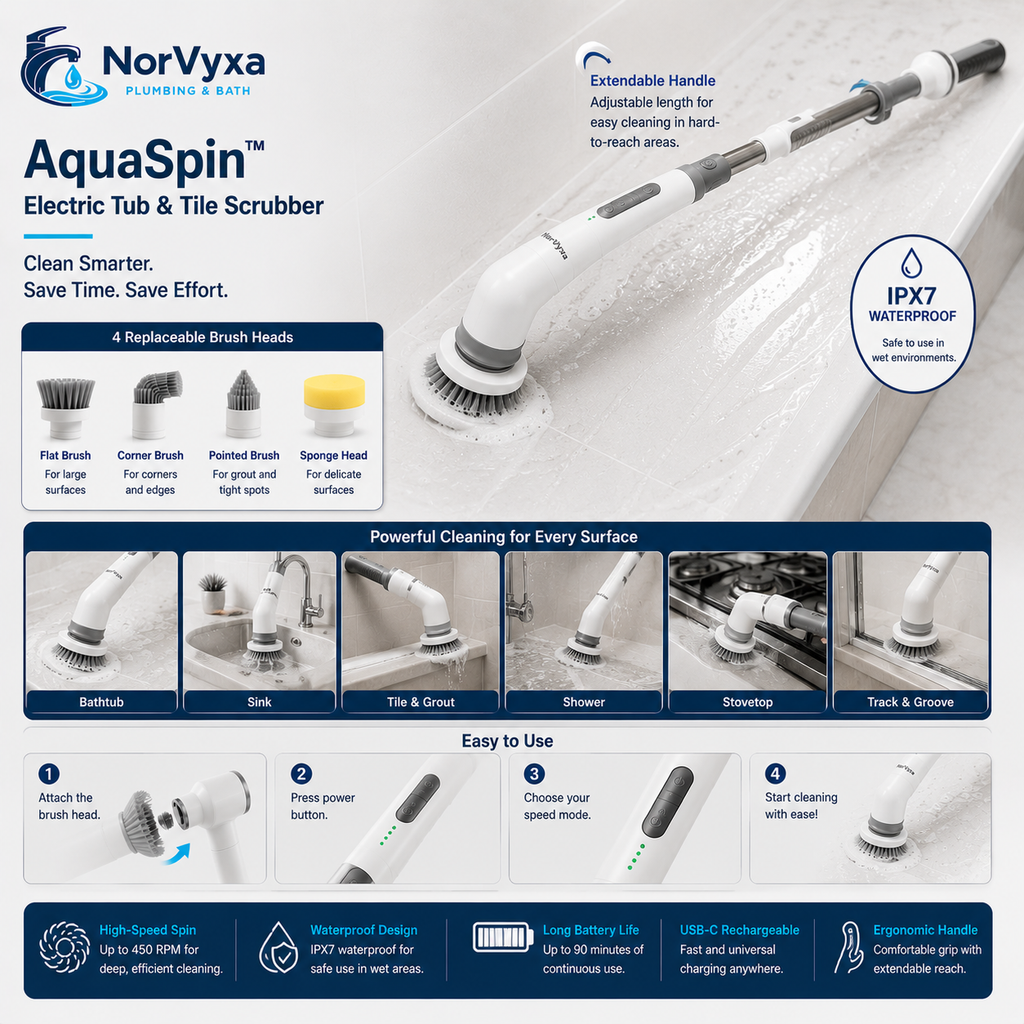 TurboClean Cordless Spin Scrubber with Extendable Handle